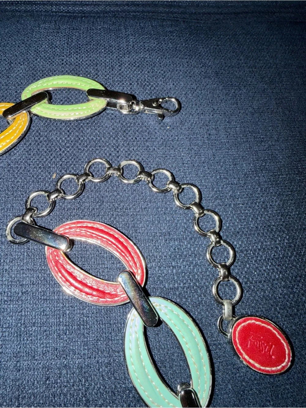Fossil Multicolor Linked Oval Statement Belt